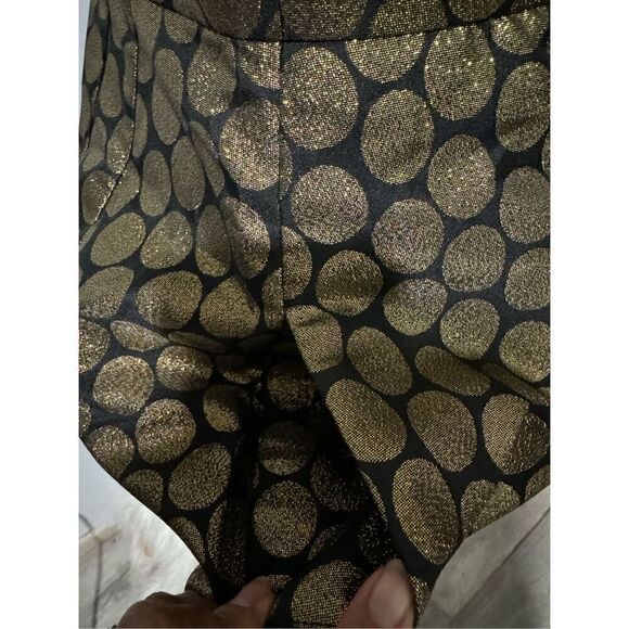 J. Crew MET black metallic Gold polka dots with pockets v neck 12 - Picture 5 of 8